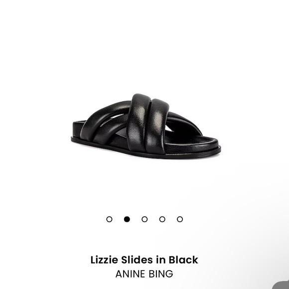Anine Bing Black Minimalist Slide Sandals with Cushioned Footbed - Picture 3 of 4